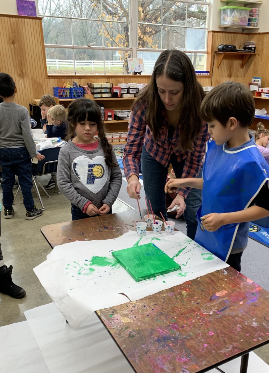 Lorna Clark works with students at ABC-Stewart School.Photo provided