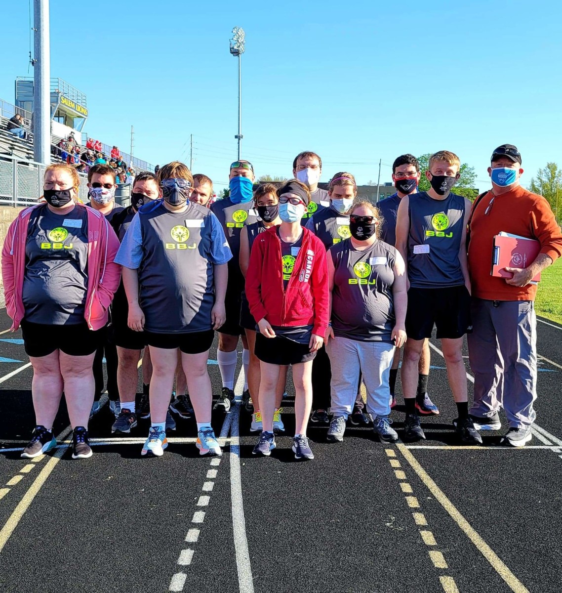 Thirteen Bartholomew Brown Jennings athletes competed in last weekend’s Area 2 Spring Games at Salem High School. Pictured are, front row from left, Amanda Hamm, Ashley Hopkins, Hannah Hart, Lexie Gotoh, Becca Hunnicutt, Sarah Hahn, Josh Holley and coach Andy Hunnicutt; and back row, Jason Sprague, Jacob Taylor, Chaz Rothrock, Todd Smith, Joe Cox and Josh Beals.