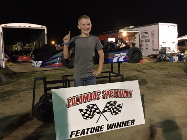 Elijah Knoke picked up his 3rd win of the season at the Columbus Go-Kart track during the Bartholomew County Fair. He’s 10 years old and runs Jr1. He attends Mt Healthy Elementary School. 