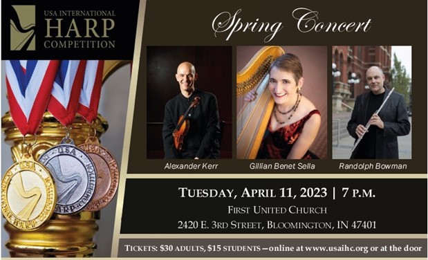 USA International Harp Competition Spring Concert – April 11 – Bloomington