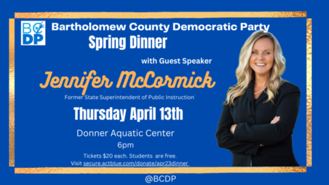 BC Democratic Party’s Spring Dinner with Guest Speaker Jennifer McCormick