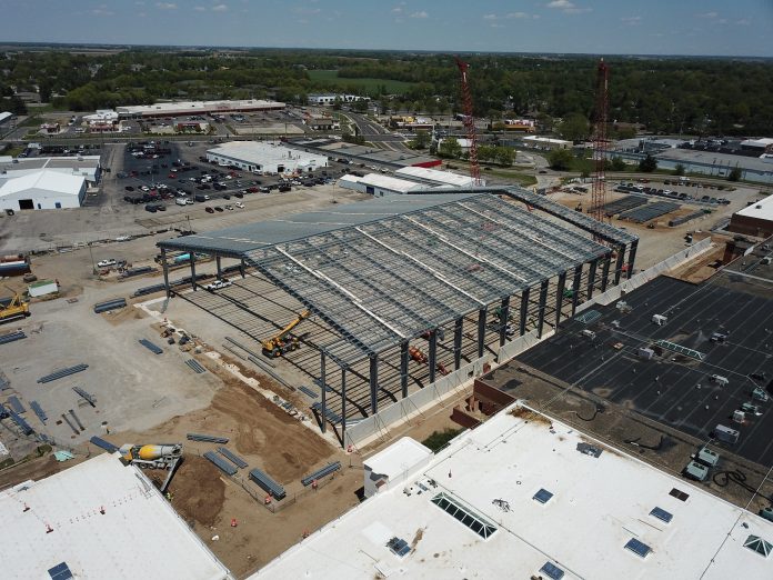 Photo provided A drone camera image of construction of the new NexusPark Fieldhouse in Columbus.