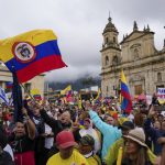 Tens of thousands of Colombians protest against the leftist president’s reform agenda