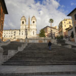 An 80-year-old drives a luxury Mercedes sedan down Rome’s Spanish Steps and gets stuck